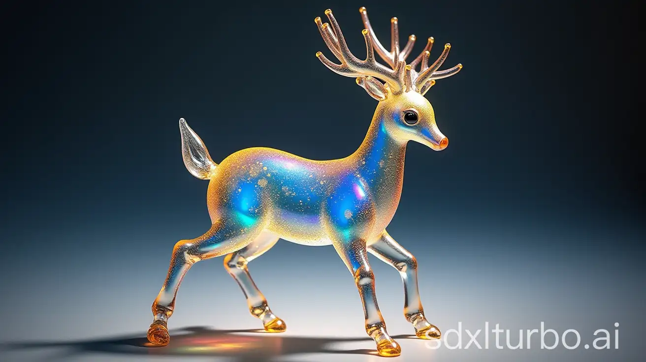 Iridescent-Glass-Deer-with-Golden-Accents