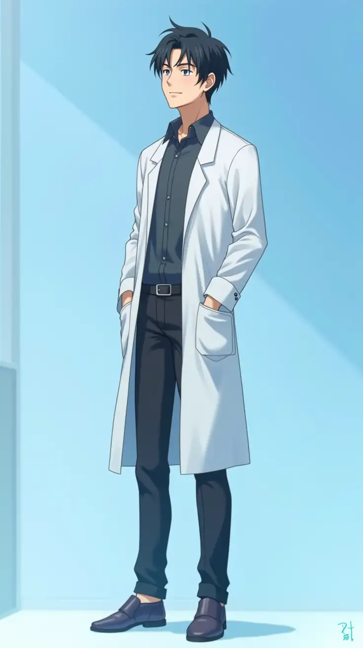 Confident-Anime-Scientist-in-Lab-Coat