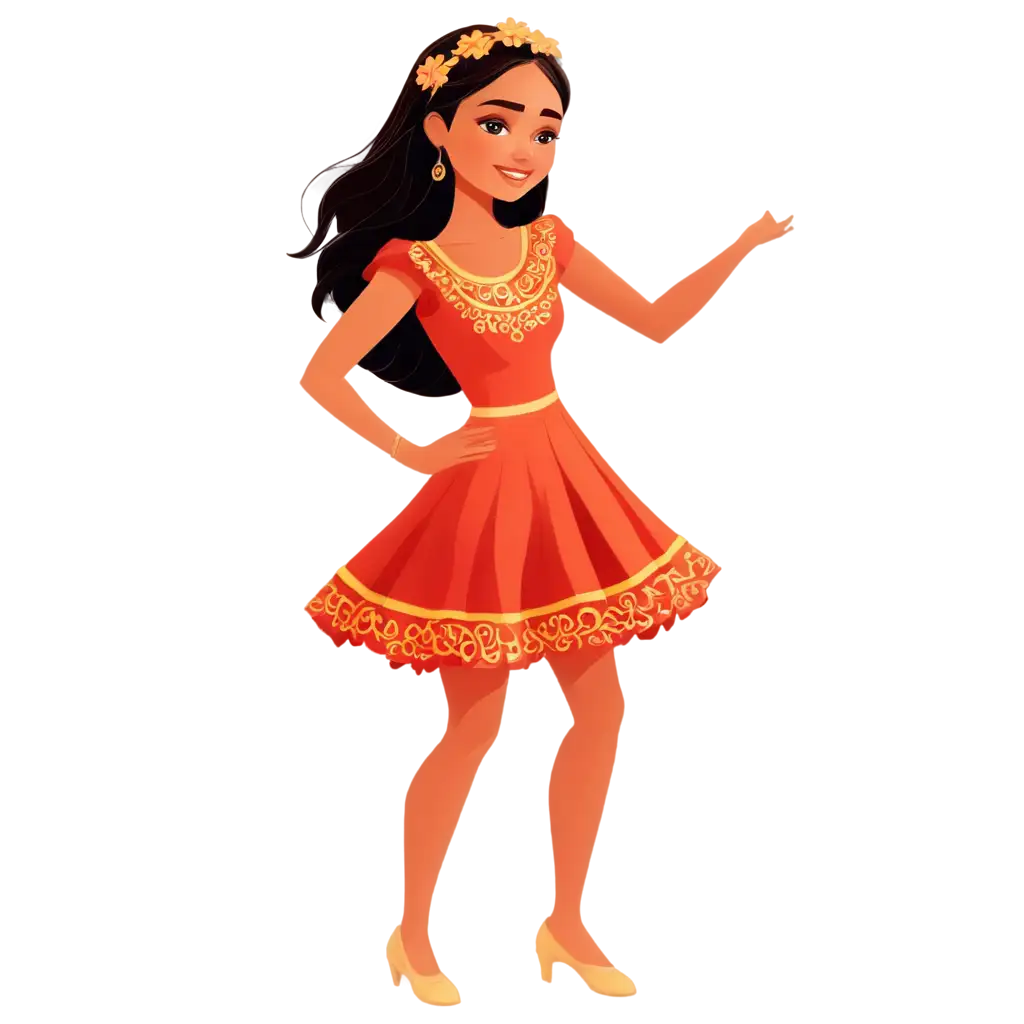 PNG-Illustration-Cartoon-Cute-Latin-Girl-Dancing-in-Folk-Dress