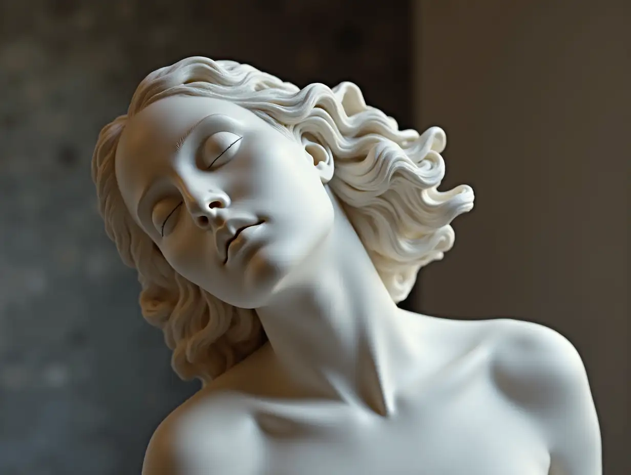 Marble-Sculptor-Maja-Working-on-Sculpture-Progress-in-Realistic-Detail