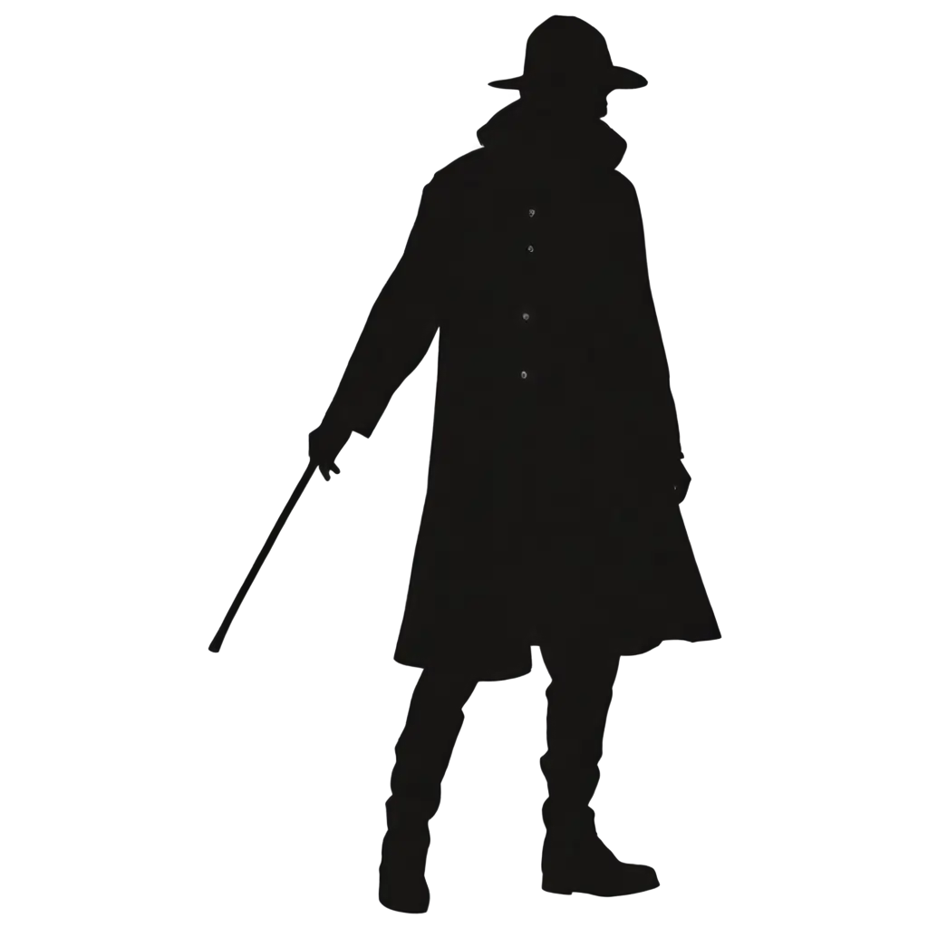Dark-Wilderness-Tracker-Silhouette-PNG-MysterPNG-Image-Usage-Scenariosious-FullBody-Figure-with-Dramatic-Lighting-and-Transparent-Background