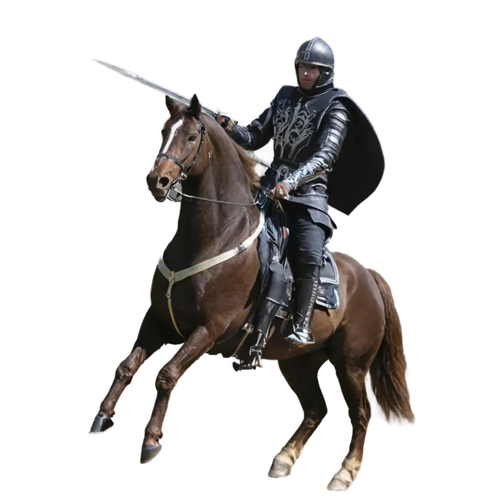 Fighting-on-Horseback-with-Sword-PNG-Image-Dynamic-and-HighQuality-Visual-Asset-for-Multiple-Uses