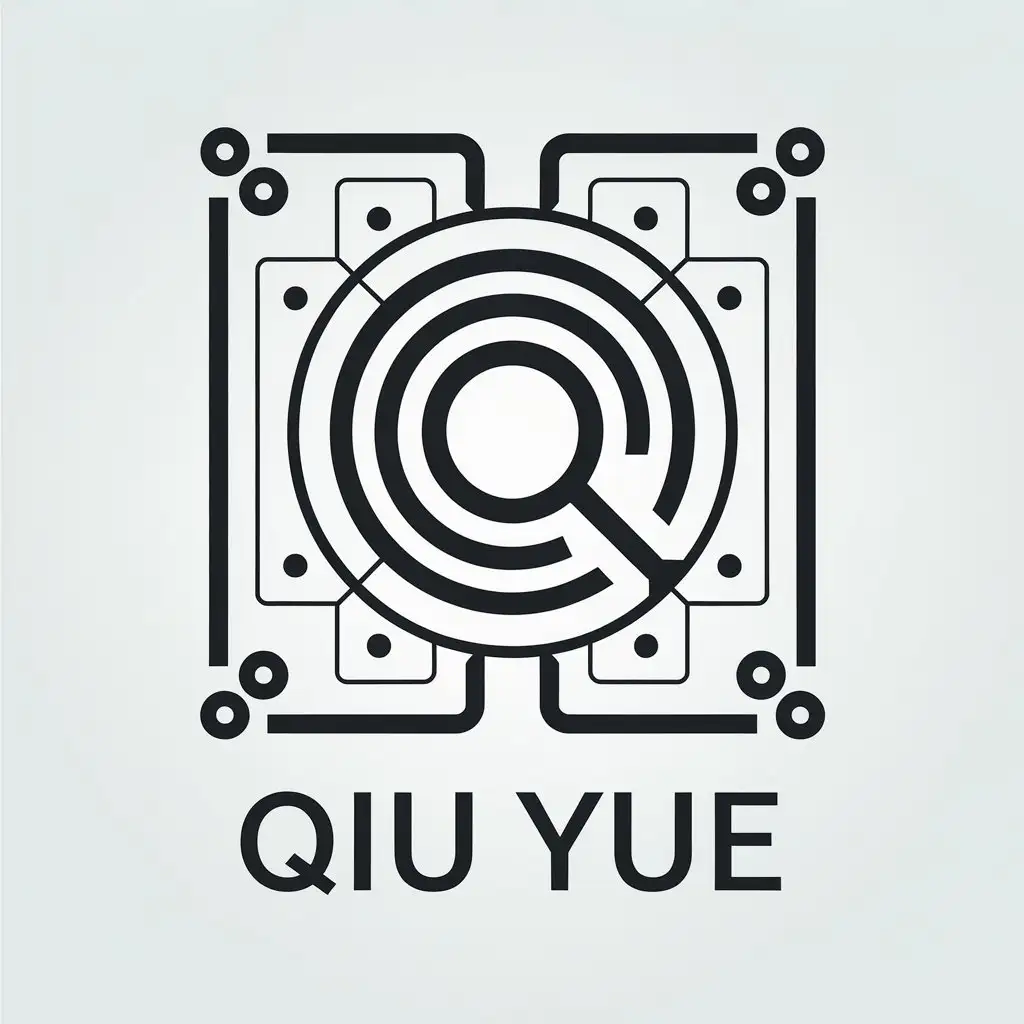 LOGO-Design-for-Qiu-Yue-Minimalistic-Technological-Internet-Media-Symbol