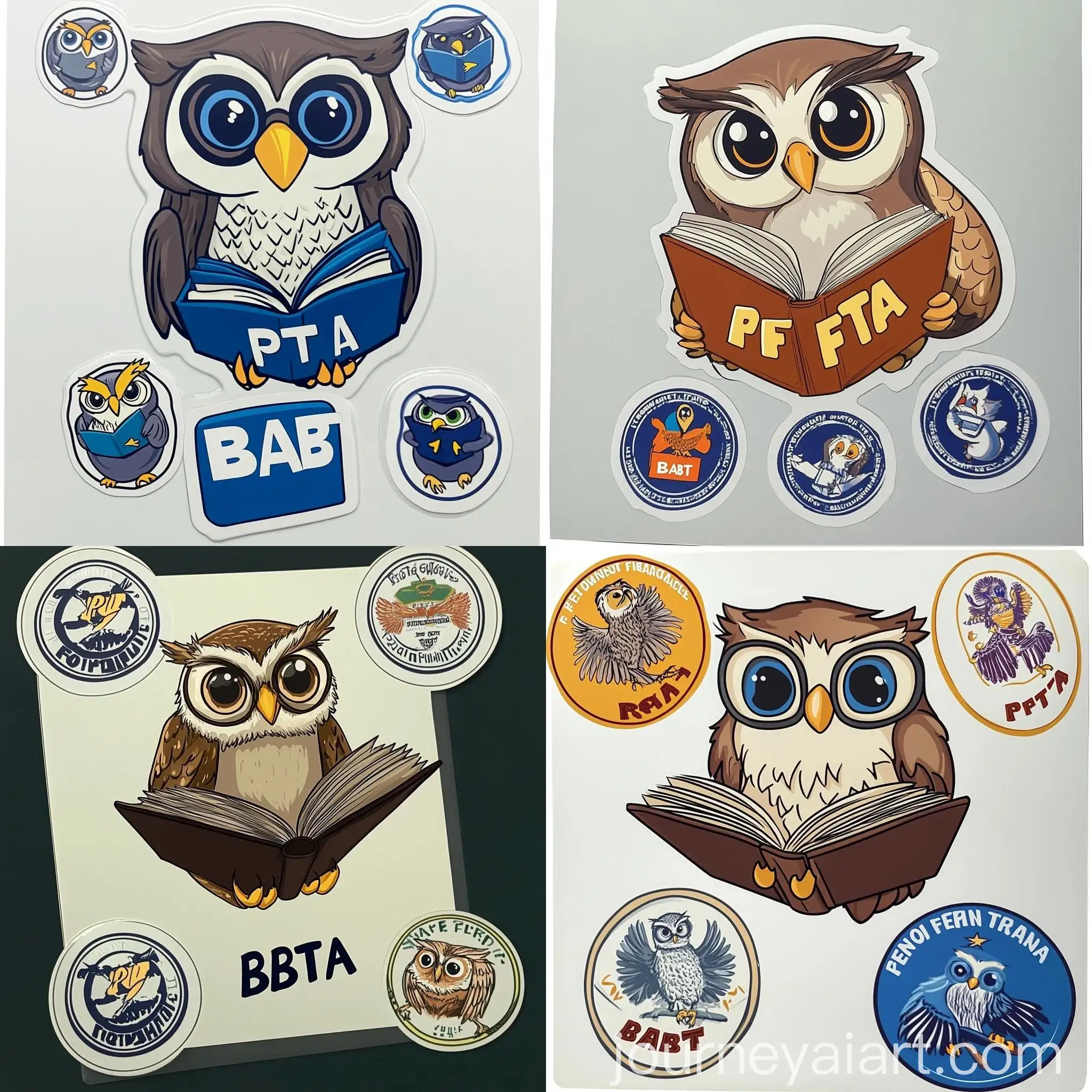Smart-Owl-Studying-with-RFTA-Logo-Sticker