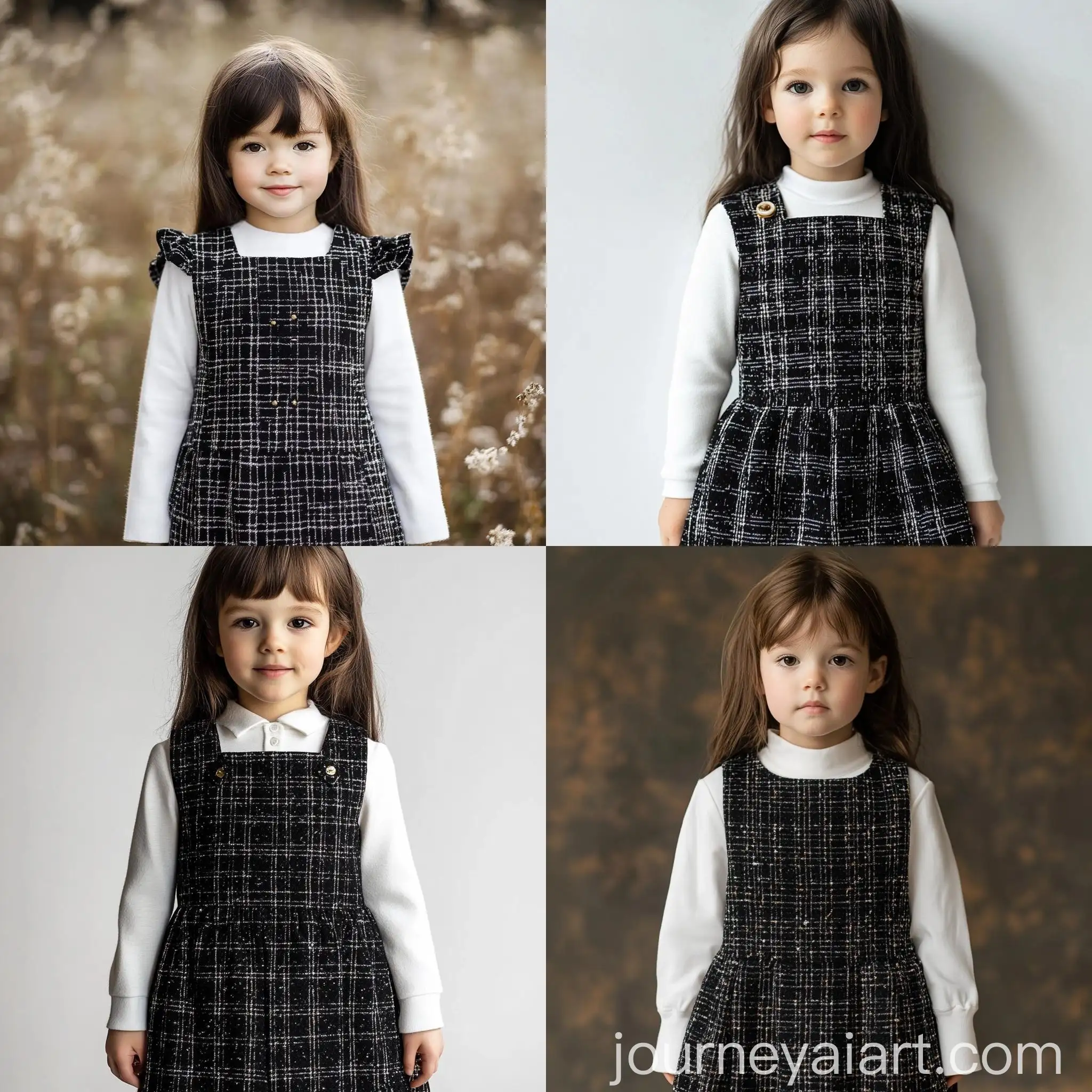 Fashionable-Black-and-White-Tweed-Dress-for-8YearOld-Girl