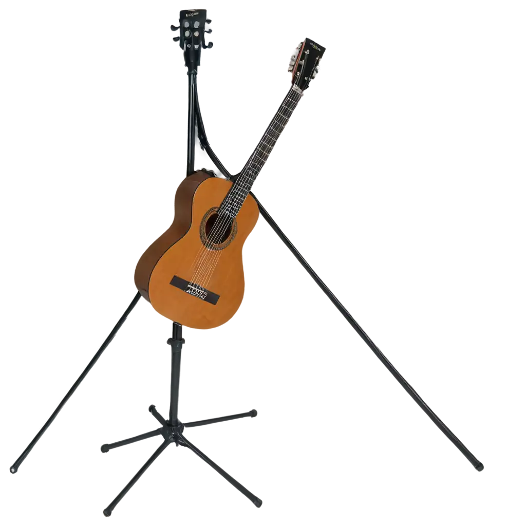 Stunning-PNG-Image-Classic-6String-Nylon-Guitar-on-Tripod-in-Music-Recording-Studio