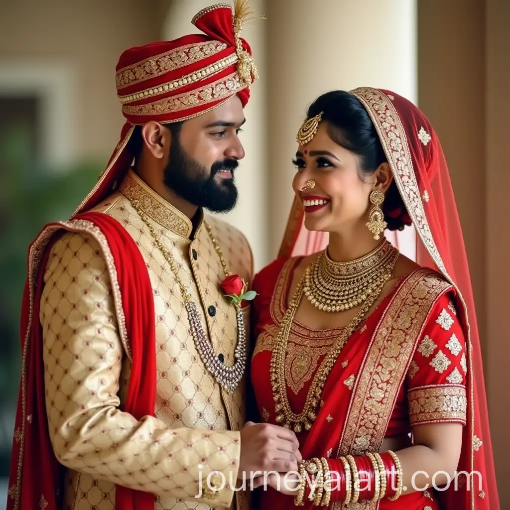 Happy-Multicultural-Wedding-withAI-Image-Prompt-Expansion-South-Indian-Bride-and-Groom-in-Traditional-Attire