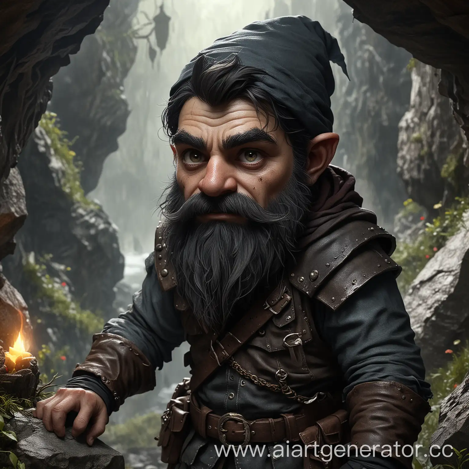 Darkhaired-Rock-Gnome-Thief-in-Harsh-Environment