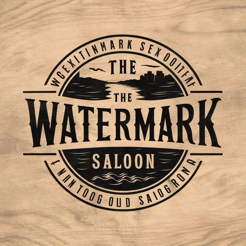 LOGO Design for The Watermark Saloon Rustic River and Old West Theme