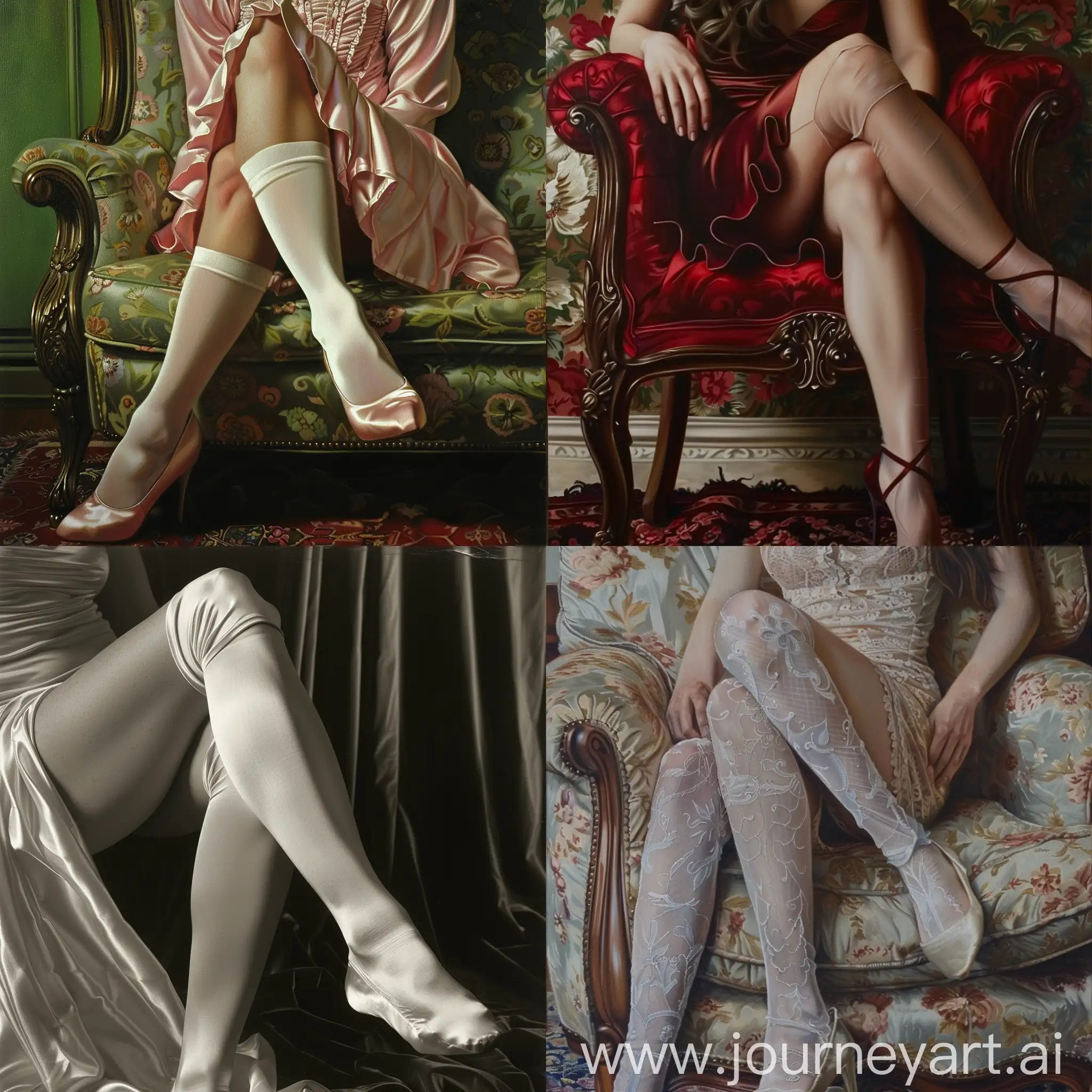 Elegant-Woman-Wearing-Silk-Stockings