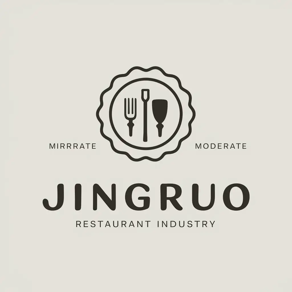 a vector logo design,with the text "Jingruo", main symbol:mirror,Moderate,be used in Restaurant industry,clear background