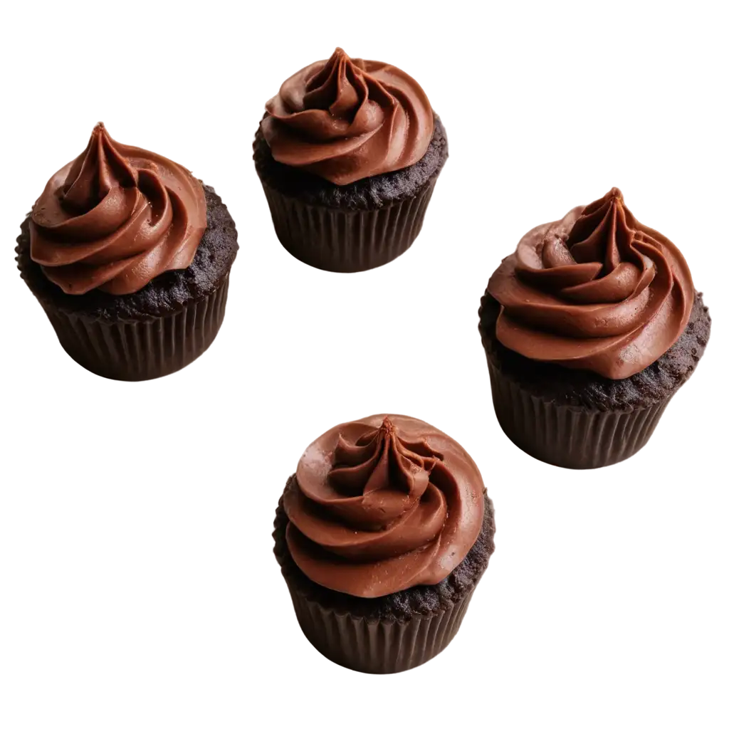 4-Real-Chocolate-Cupcakes-Flying-PNG-HighQuality-Transparent-Image-for-Creative-Projects