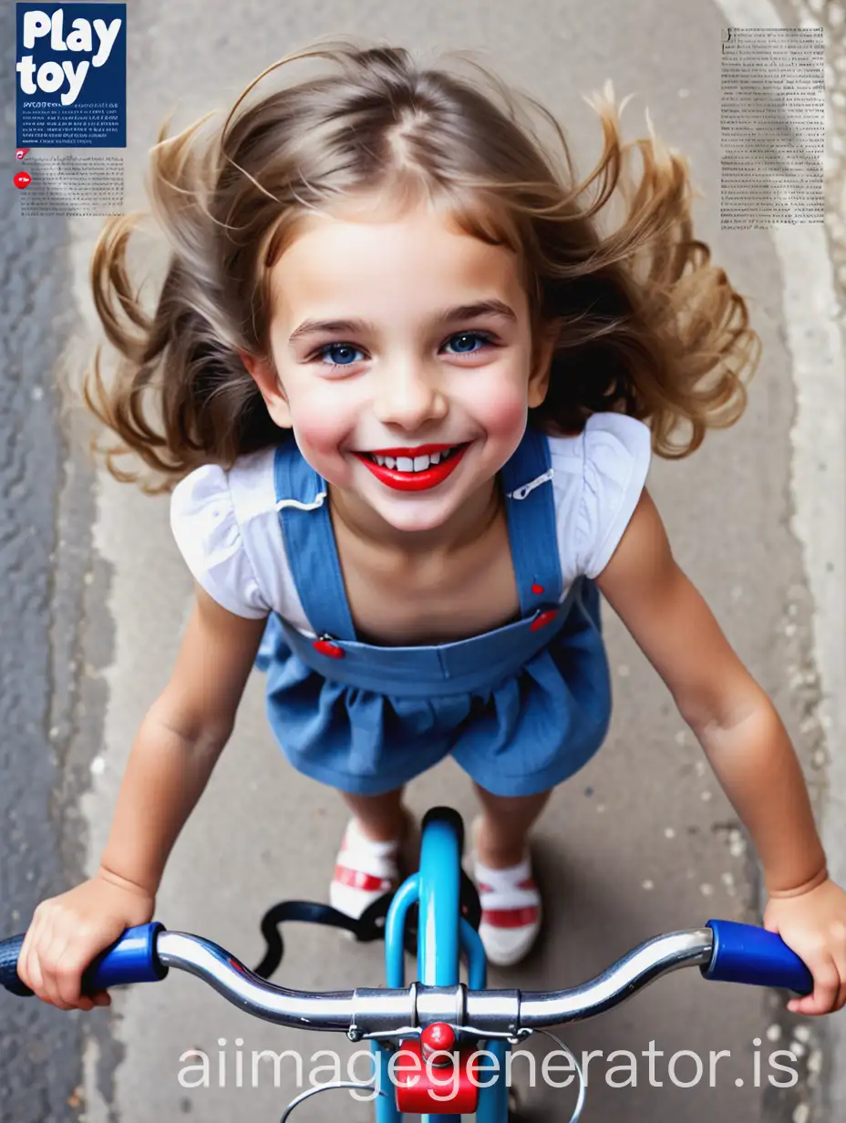 Overhead-Shot-of-Little-Girl-from-Paris-with-Red-Lipstick-Smiling