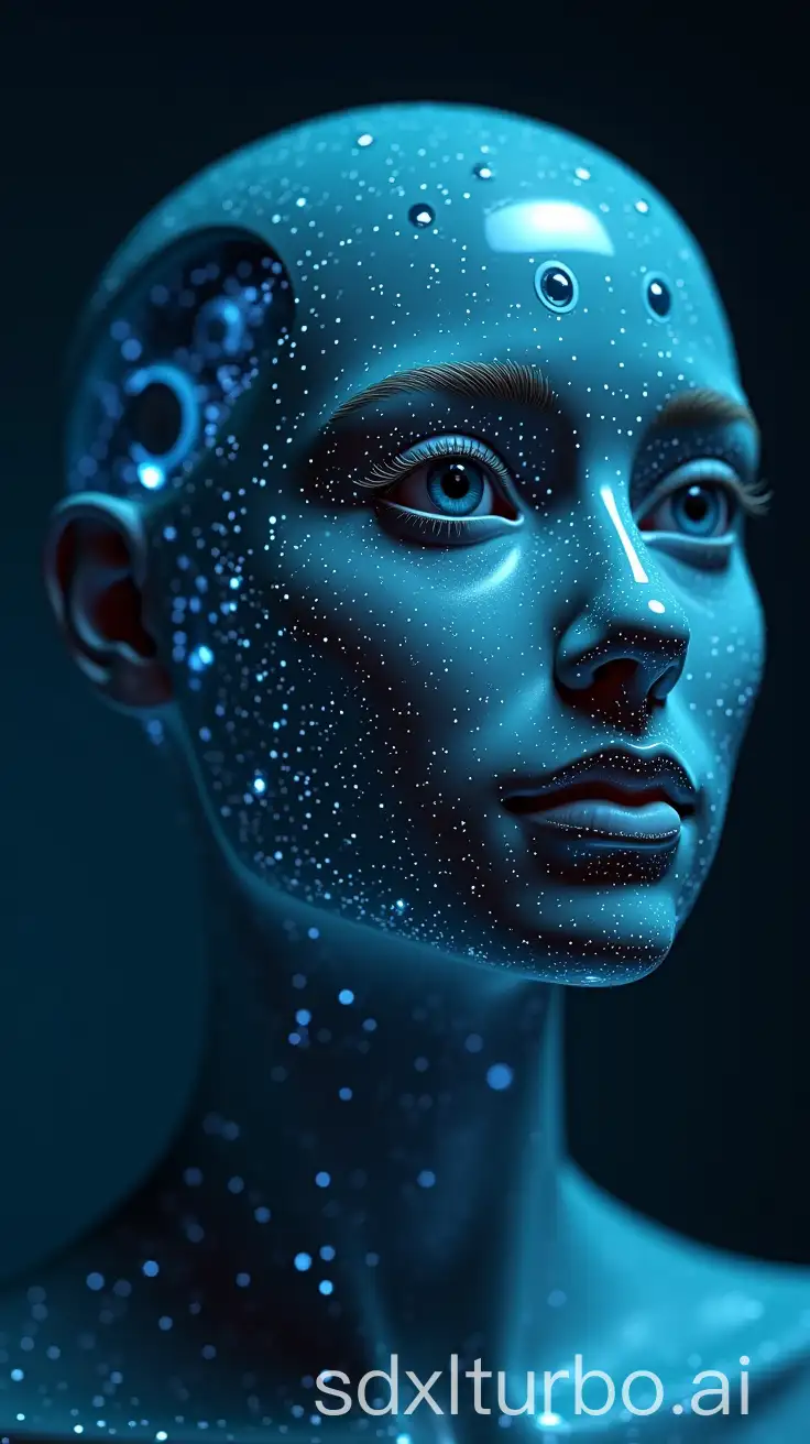 a picture of high tech artificial intelligence with a background showing AI face swap, AI question answering, AI intelligence