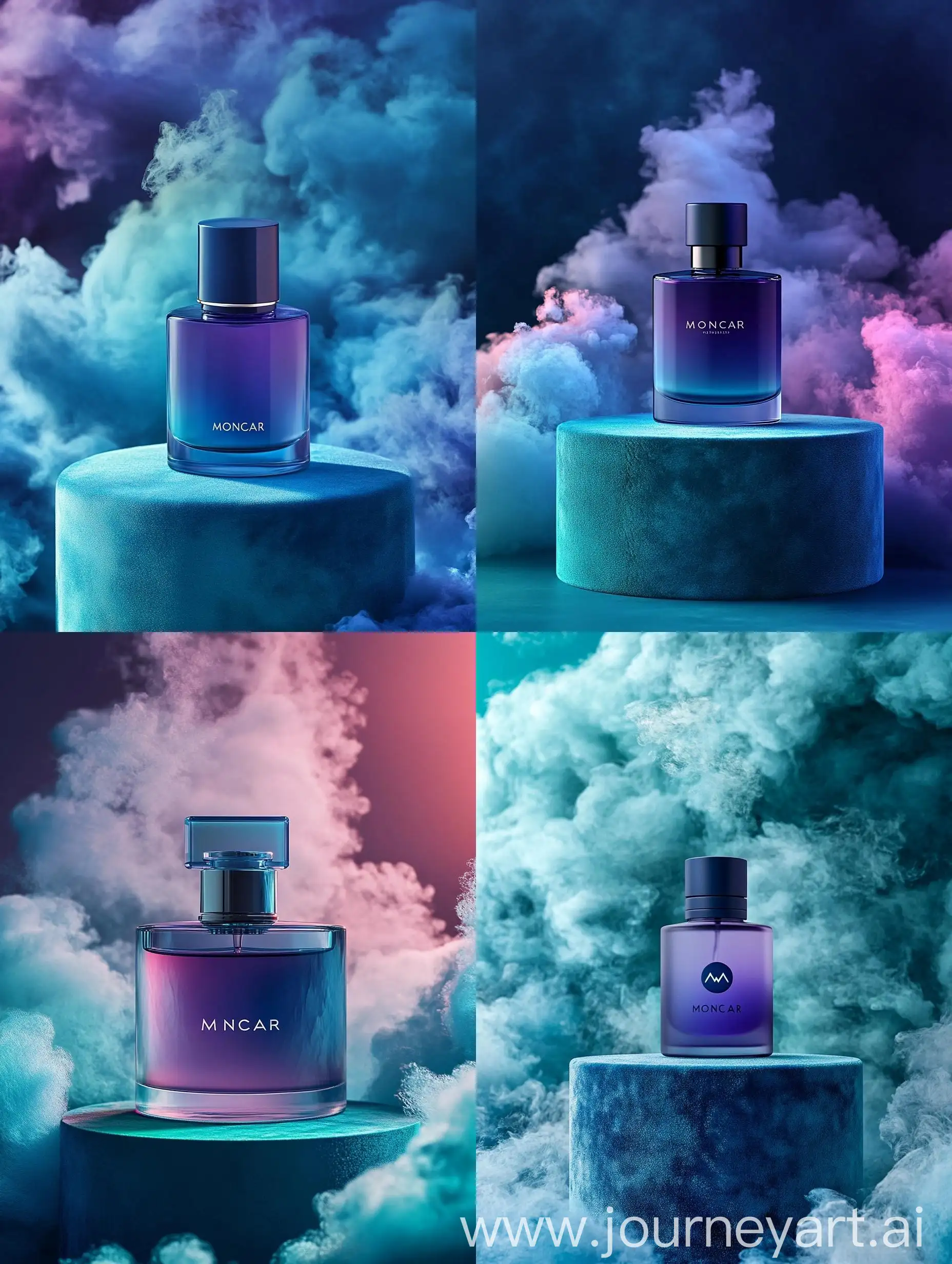 Elegant-MONSCAR-Perfume-Bottle-in-Dark-Blue-and-Purple-Gradient