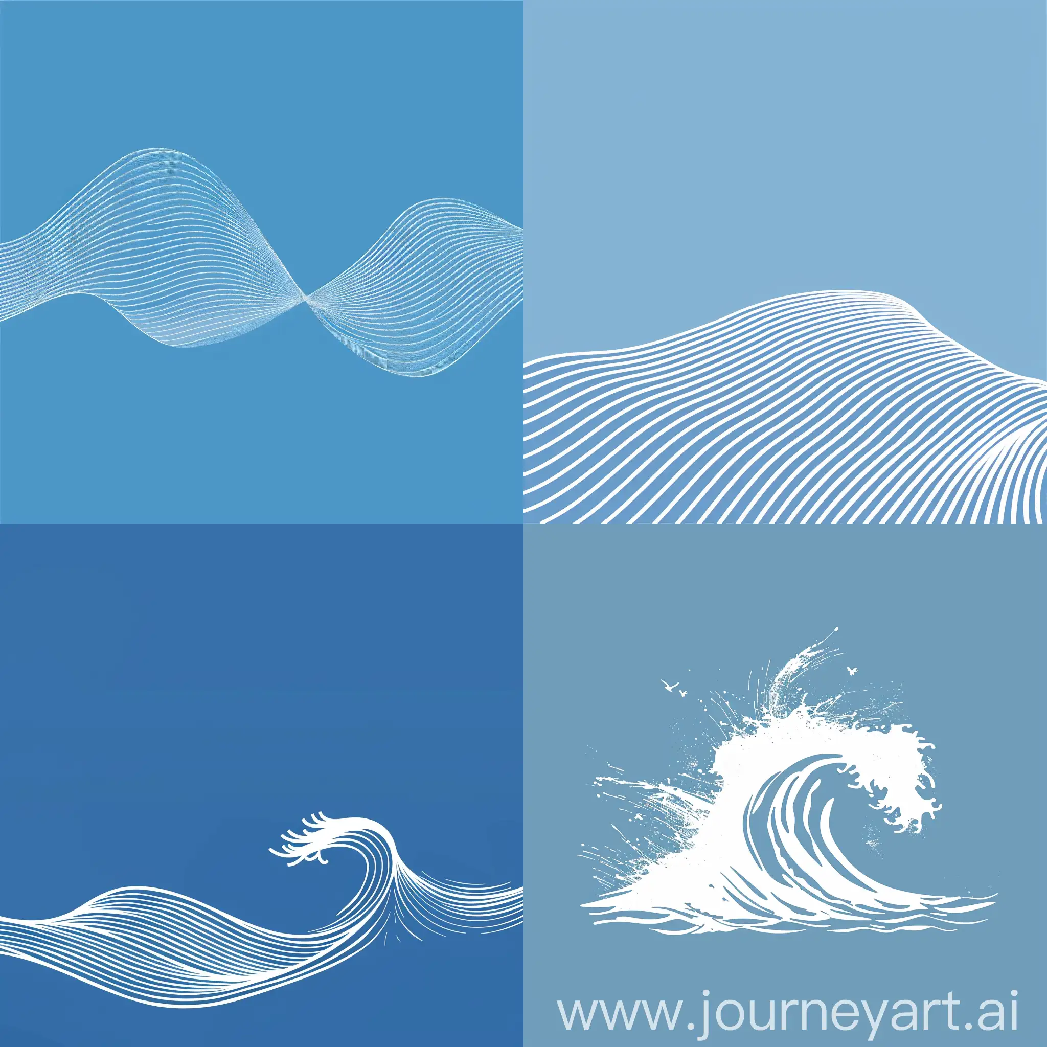 Minimalist-Geometric-Wave-Design-on-Blue-Background