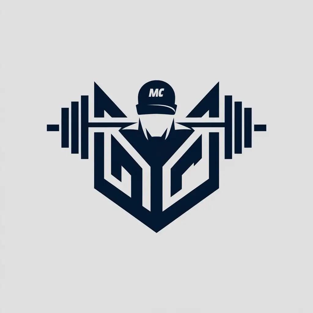 LOGO Design for MC Muscular Man in Gym with MuscleCap Logo Fitness Sports Theme