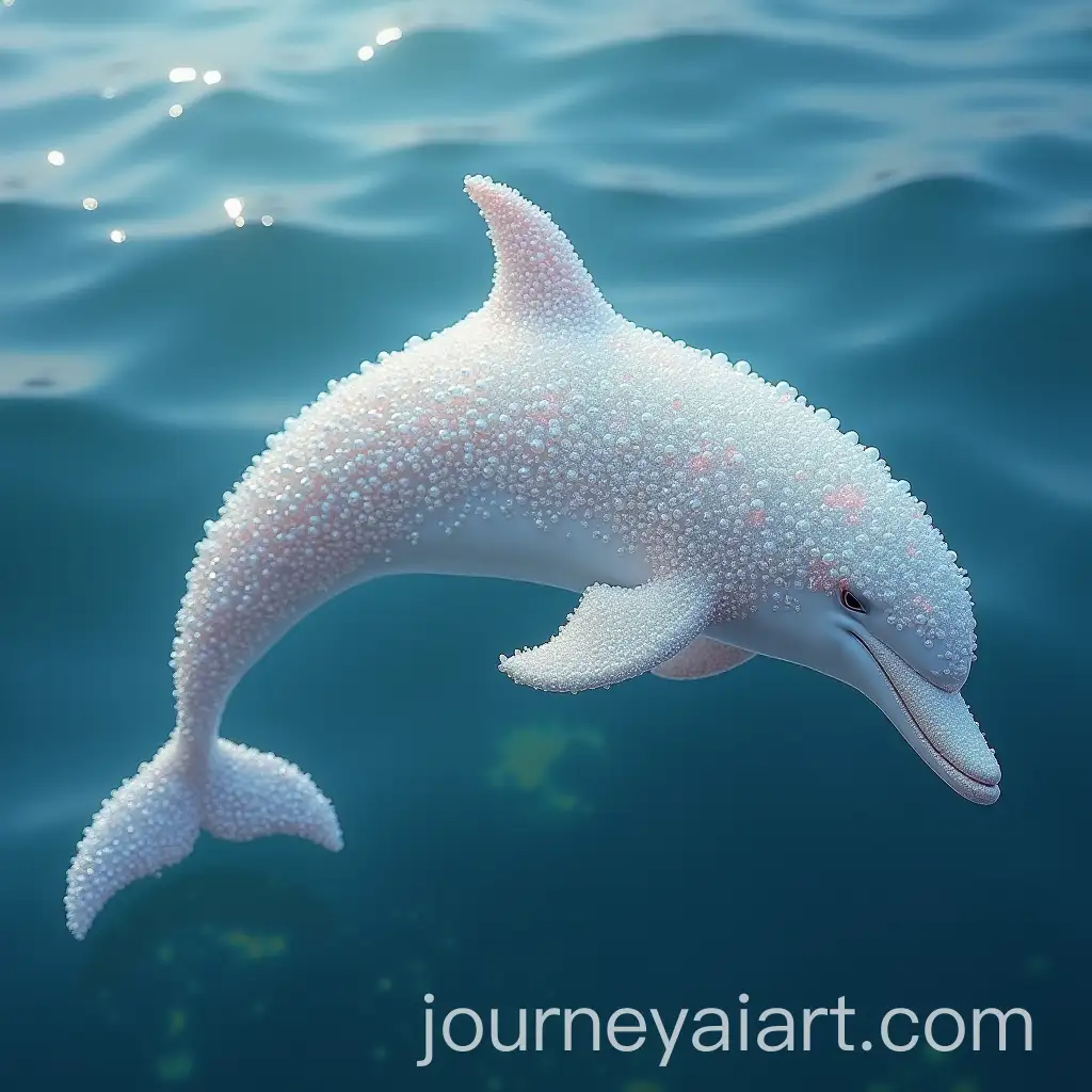 Dolphin-Covered-in-Shimmering-Pearls-Leaping-Through-a-Serene-Ocean