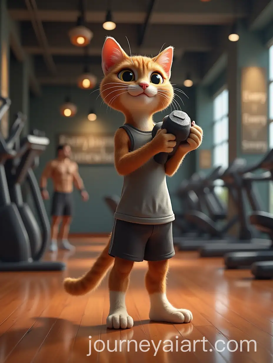 Determined-Brown-Cat-Lifting-Dumbbell-in-Modern-Gym