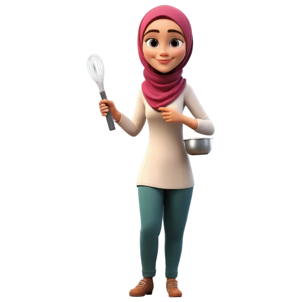 PNG-Cartoon-Animation-Woman-in-Hijab-with-Cooking-Utensil