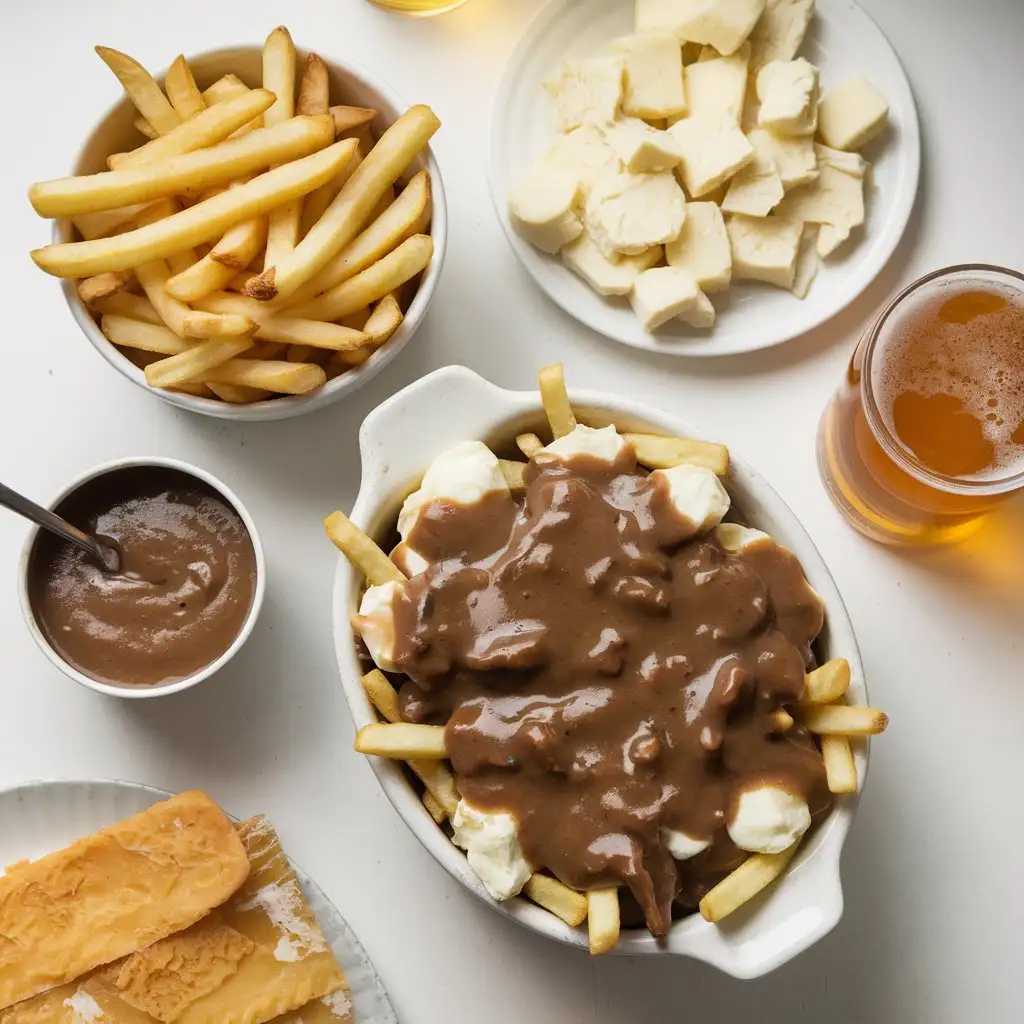 Delicious Canadian Poutine with HandCut Fries and Cheese Curds