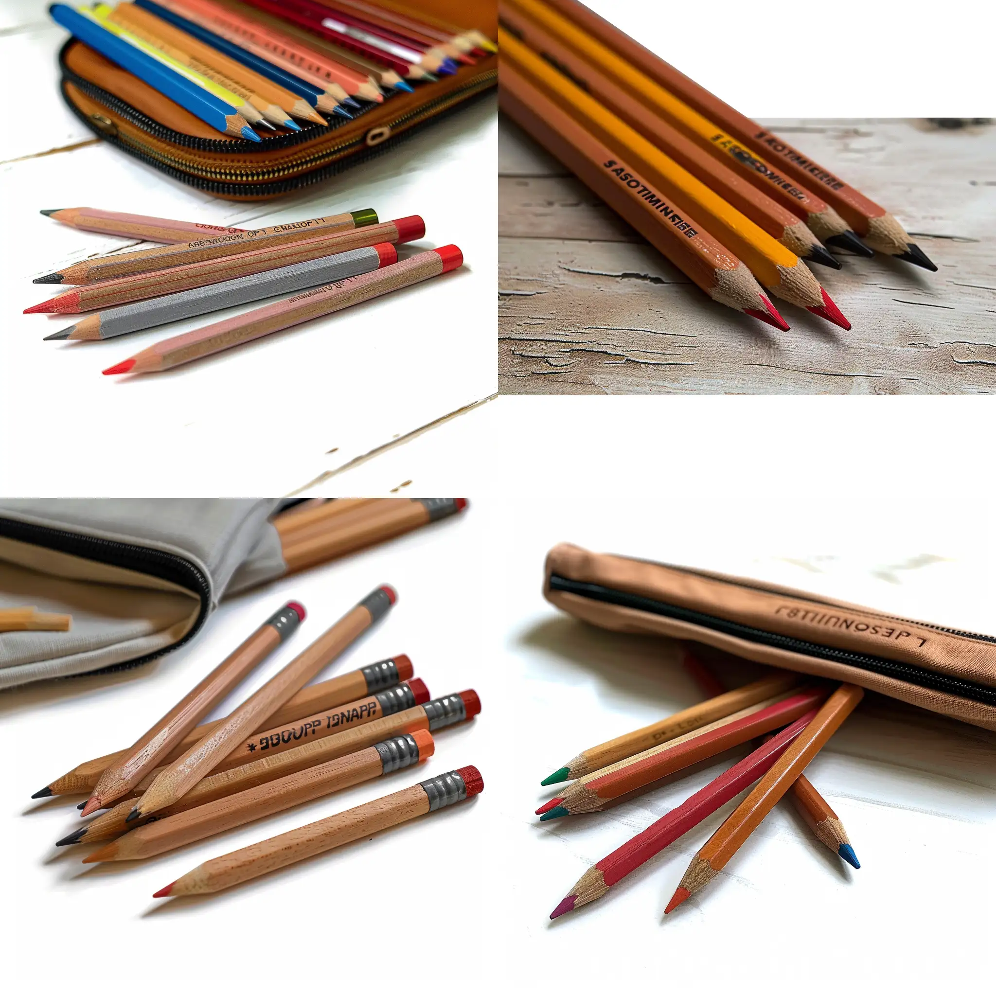 Assorted-Pencils-and-Pencil-Case-on-Table