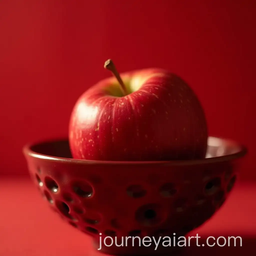 Vibrant-Red-Apple-in-an-Artistic-Bowl-Setting