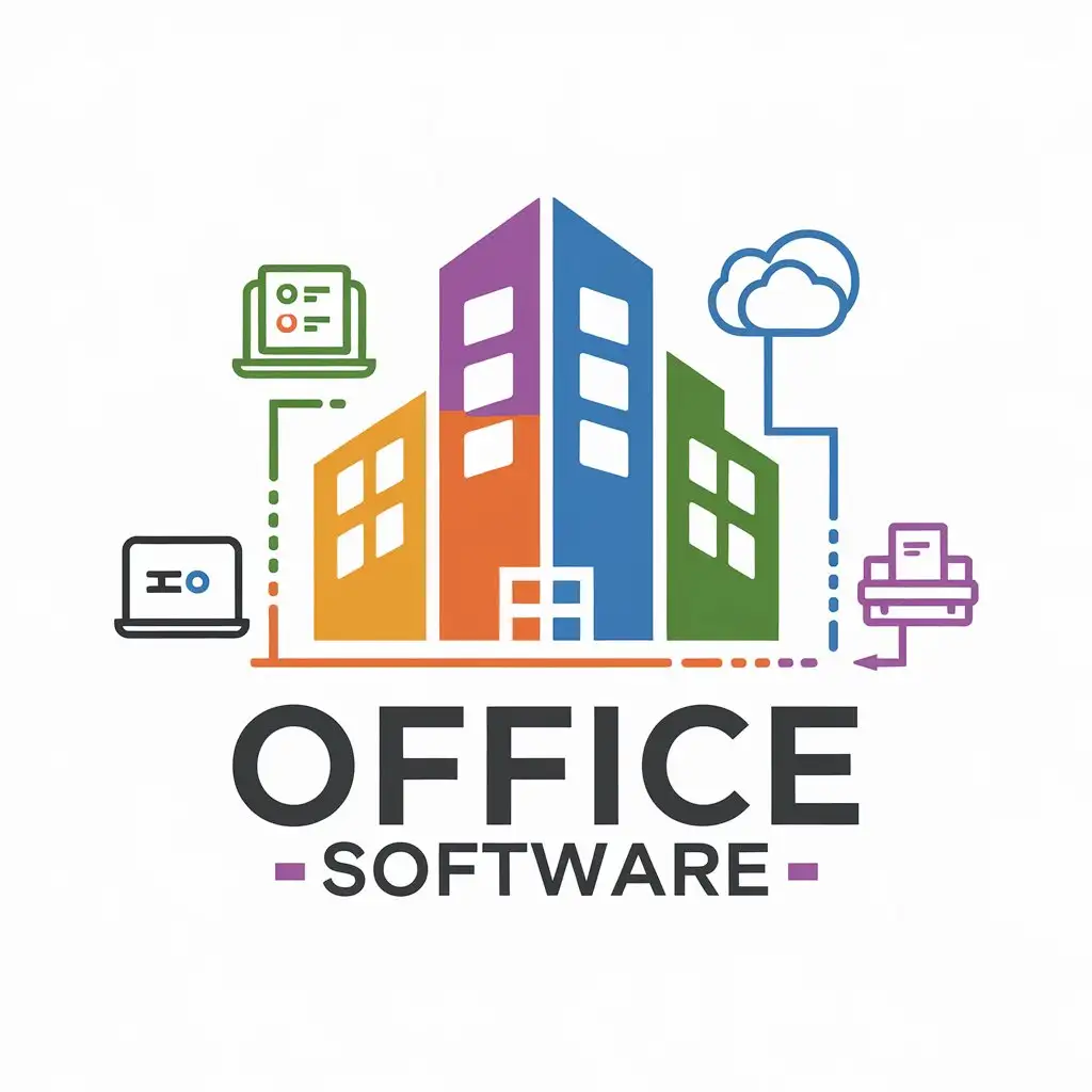 LOGO Design for Office Software Colorful Icons with Clear Background for Versatile Industry Use