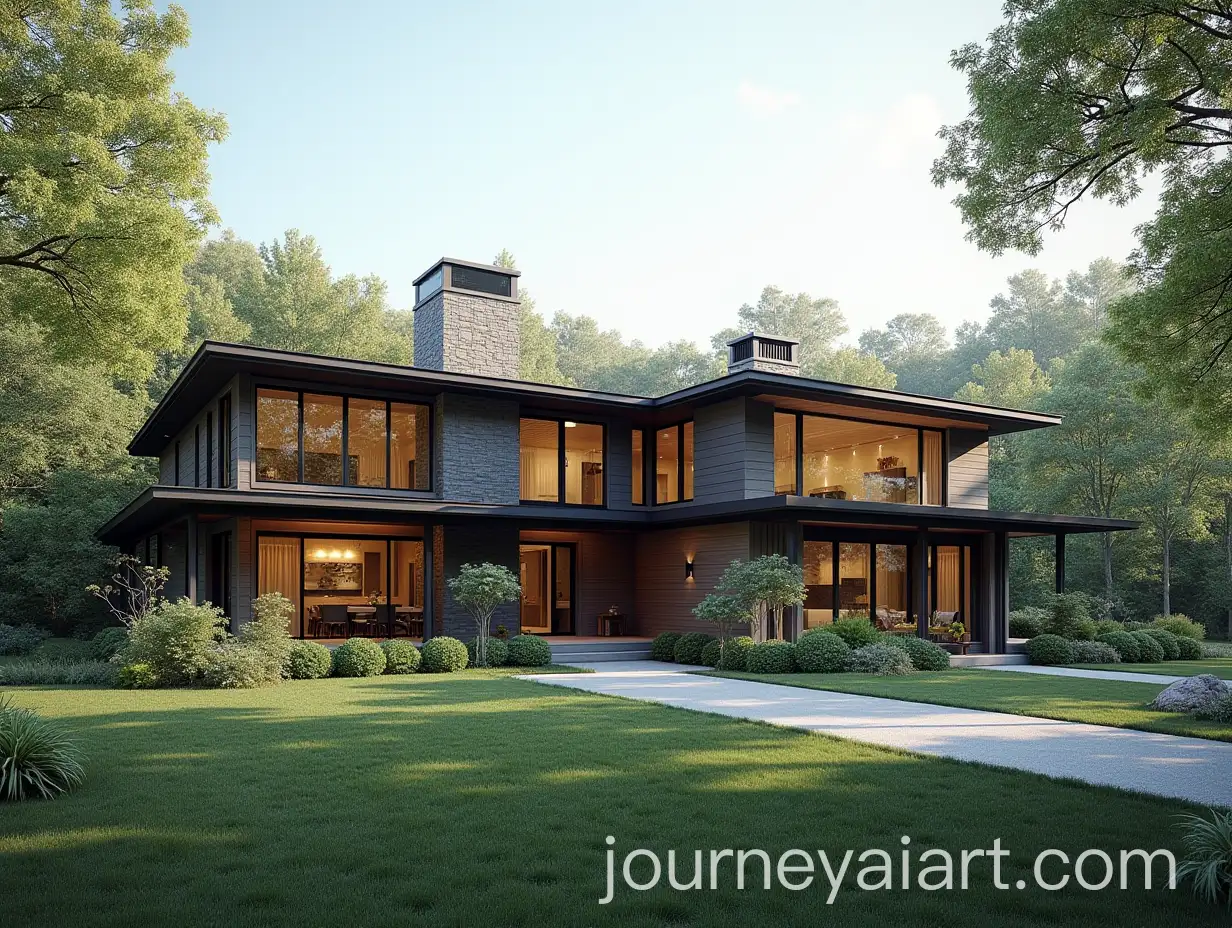 Modern-SingleFamily-Home-with-Large-Windows-Surrounded-by-Natural-Environment