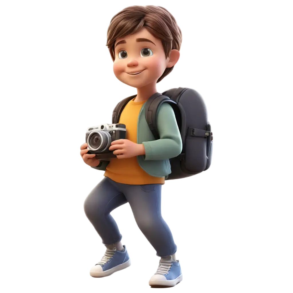 Pixar-3D-Style-Kids-with-SLR-Camera-PNG-HighQuality-Transparent-Image-for-Creative-Projects