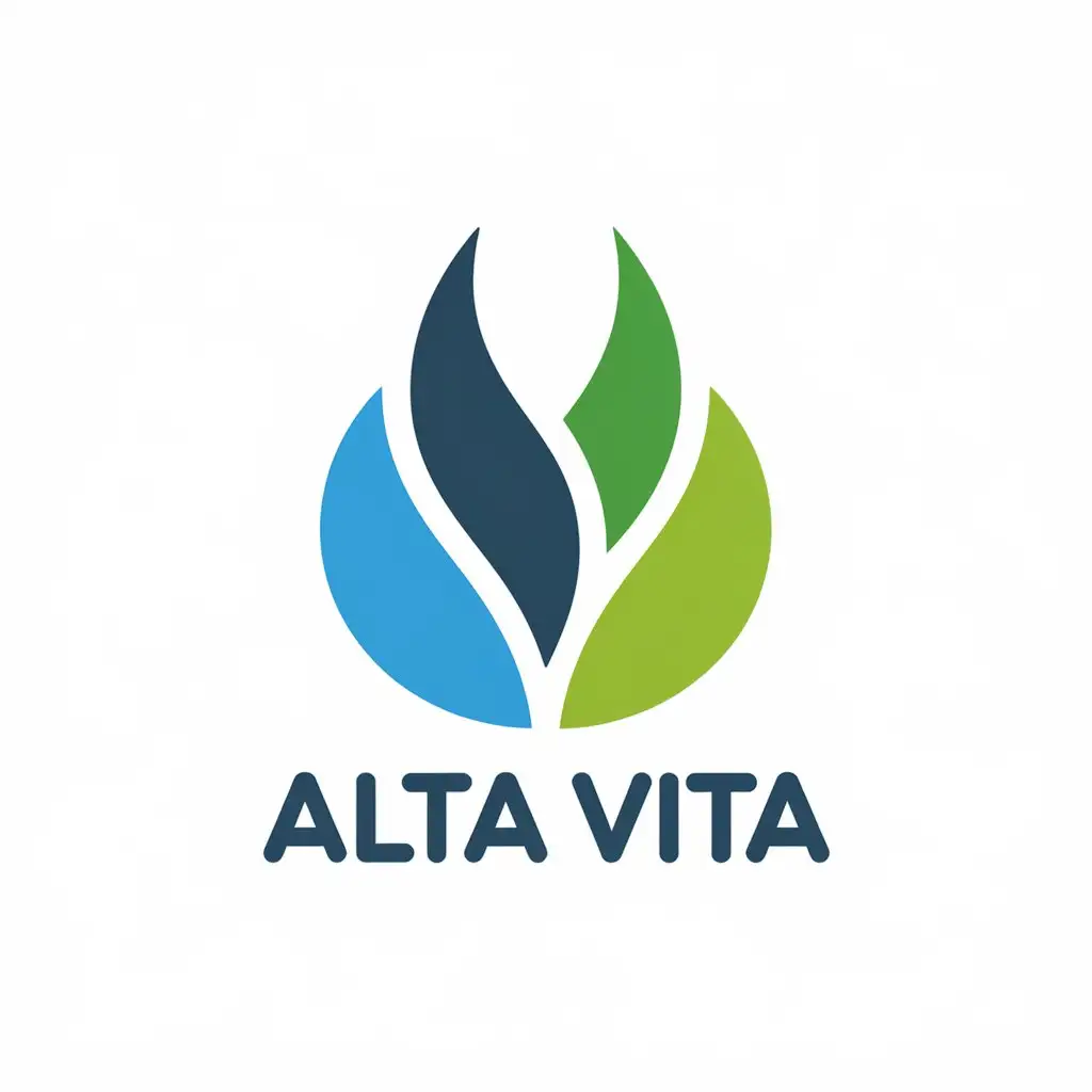 LOGO-Design-for-Alta-Vita-Twin-Blue-Green-Flames-with-Home-and-Family-Industry-Aesthetics