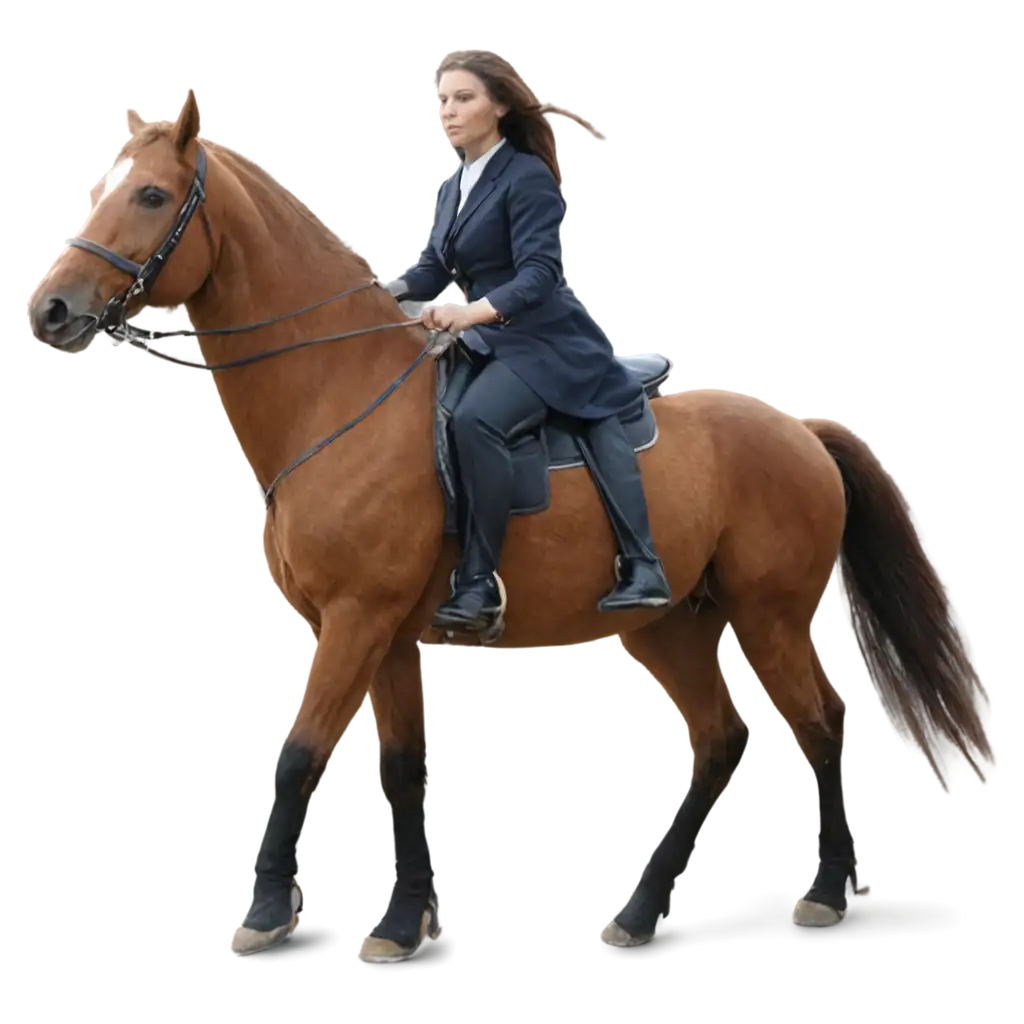 PNG-Image-of-Women-Riding-Horse-Elegant-and-HighQuality-Illustration