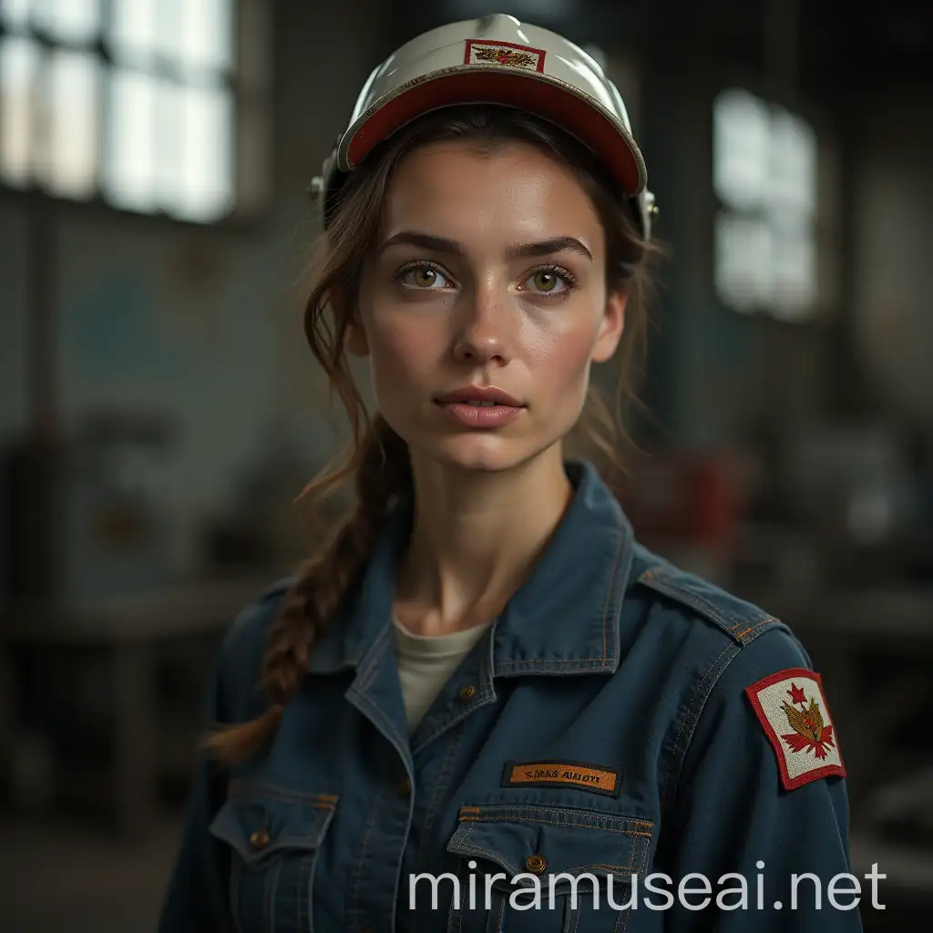 Russian Female Worker in Albert Company Iron Pelletizing Disc Facility