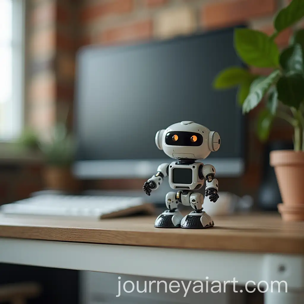Small-Robot-on-Desk-Edge-HandSized-Companion