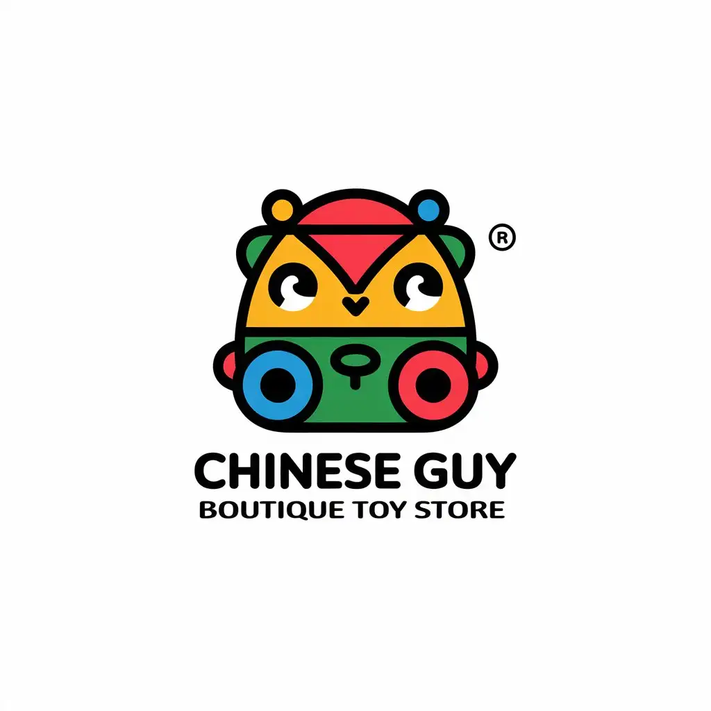 LOGO Design for Chinese Guy Boutique Toy Store Vector Design with Toy Symbol for Education Industry