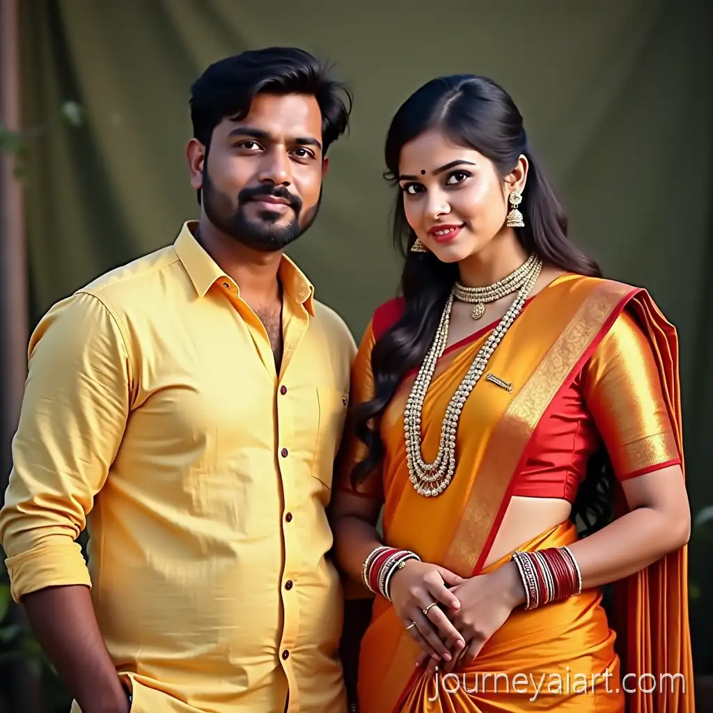 South-Indian-Couple-in-Traditional-Attire-Portrait-with-Cultural-Details
