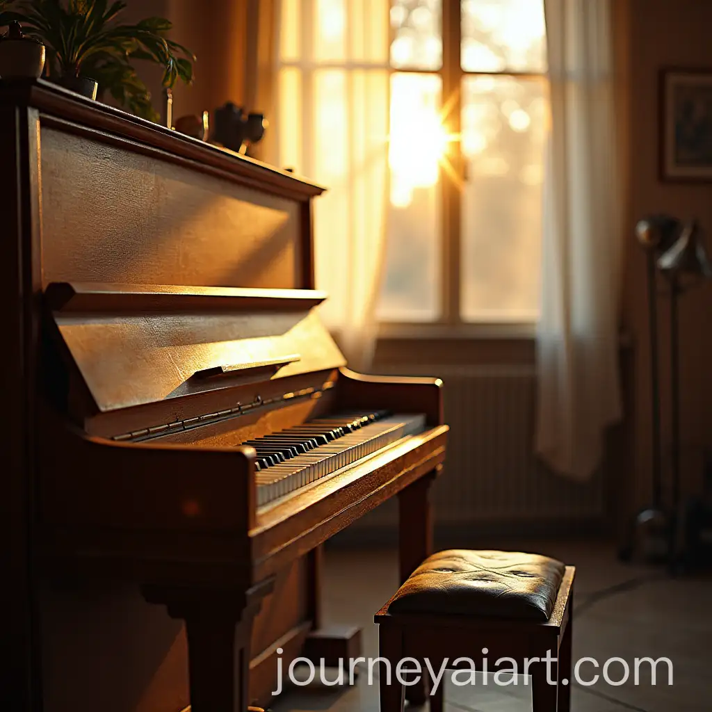 Piano-Bathed-in-Sunlight-in-a-Serene-Outdoor-Setting