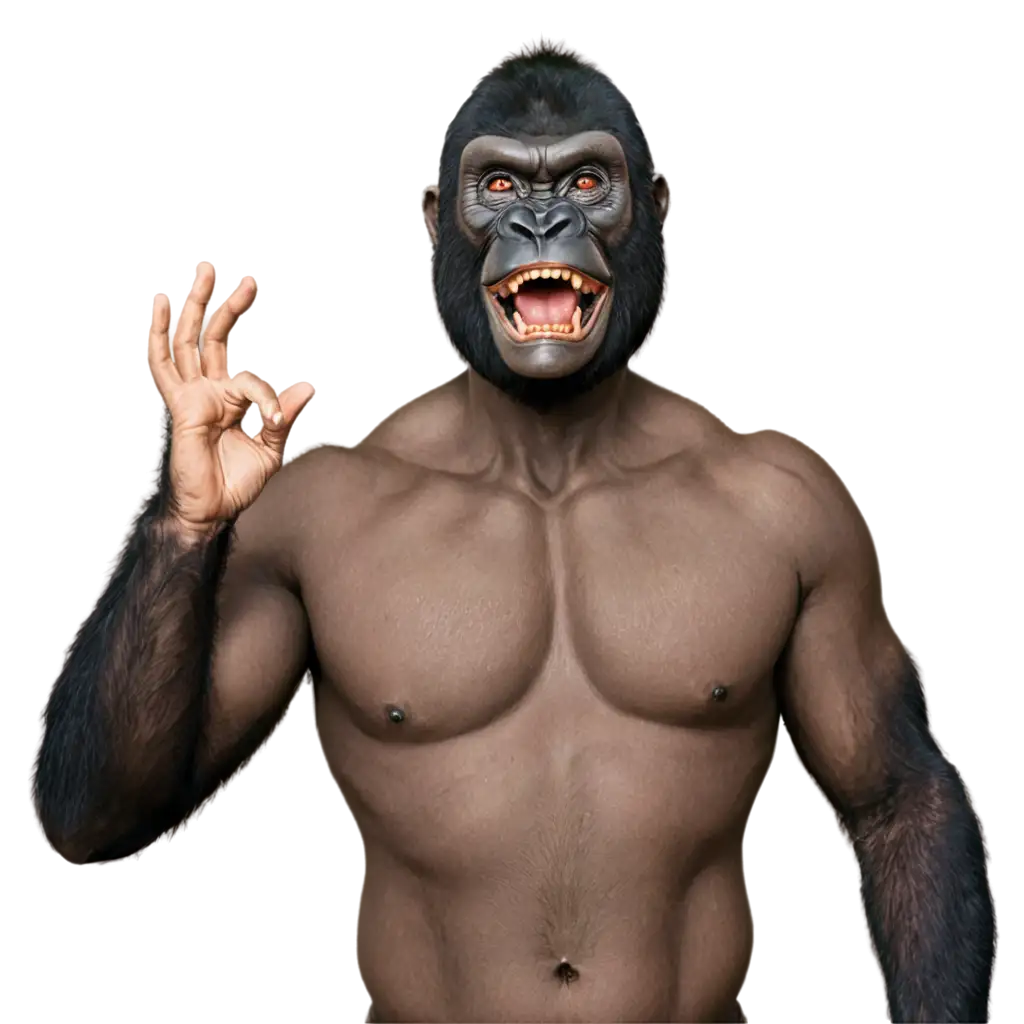 Topeng-Gorilla-PNG-Image-Captivating-AI-Art-Featuring-a-Majestic-Gorilla