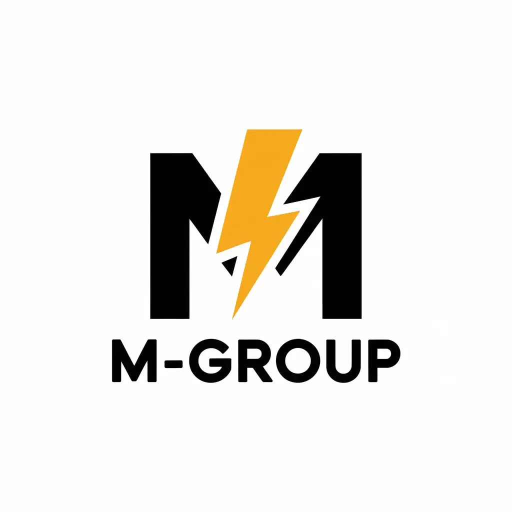 a vector logo design,with the text "M-group", main symbol:Letter M electricity,Moderate,be used in Retail industry,clear background