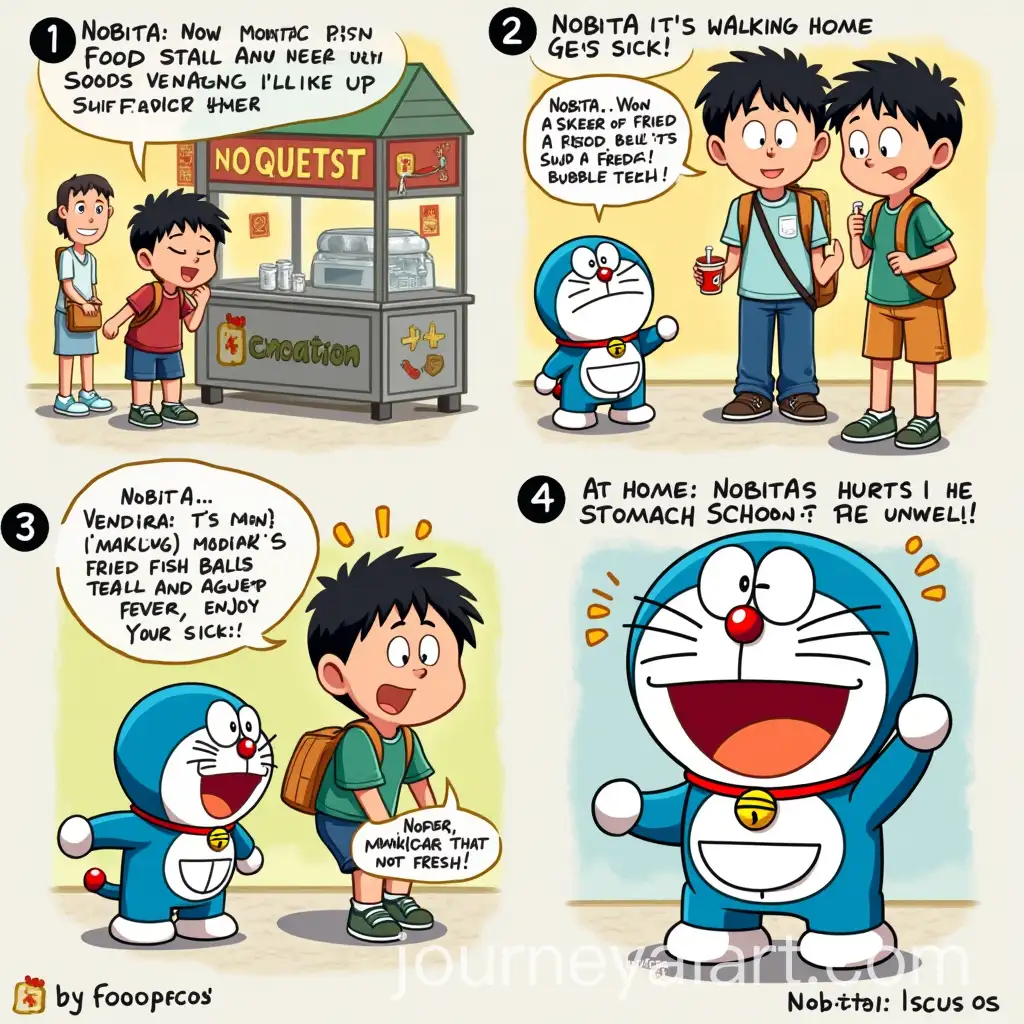 Nobita-Enjoys-Street-Food-and-Gets-Sick-at-Home