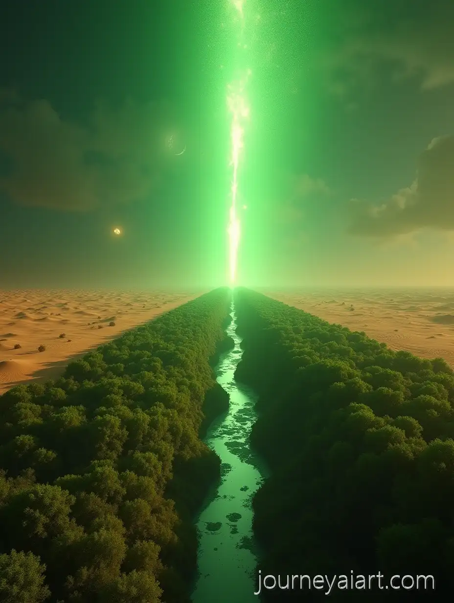 Massive-Glowing-Meteor-Transforming-Desert-into-Lush-Greenery