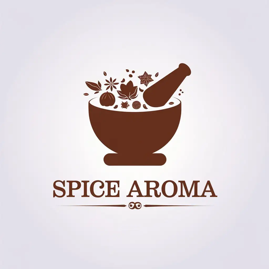 LOGO Design For Spice Aroma Magic Spice Mortar in Minimalistic Style