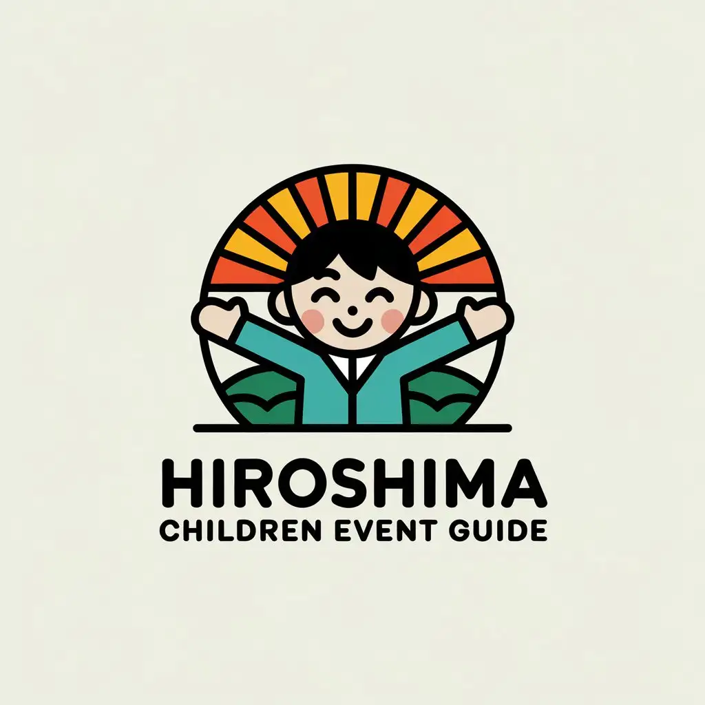 LOGO-Design-For-Hiroshima-Children-Event-Guide-Vector-with-Child-Symbol-for-Travel-Industry