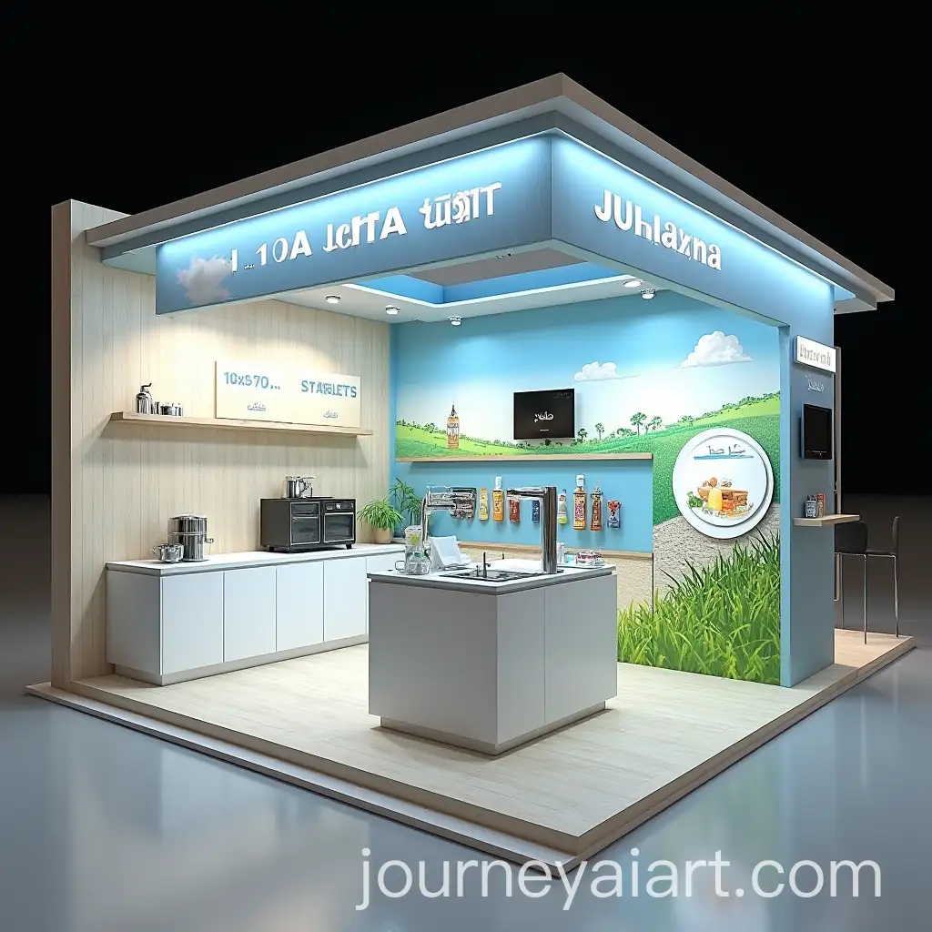 Modern-Business-Exhibition-Booth-Design-for-Juhayna-with-Live-Cooking-Demonstrations-and-Product-Displays