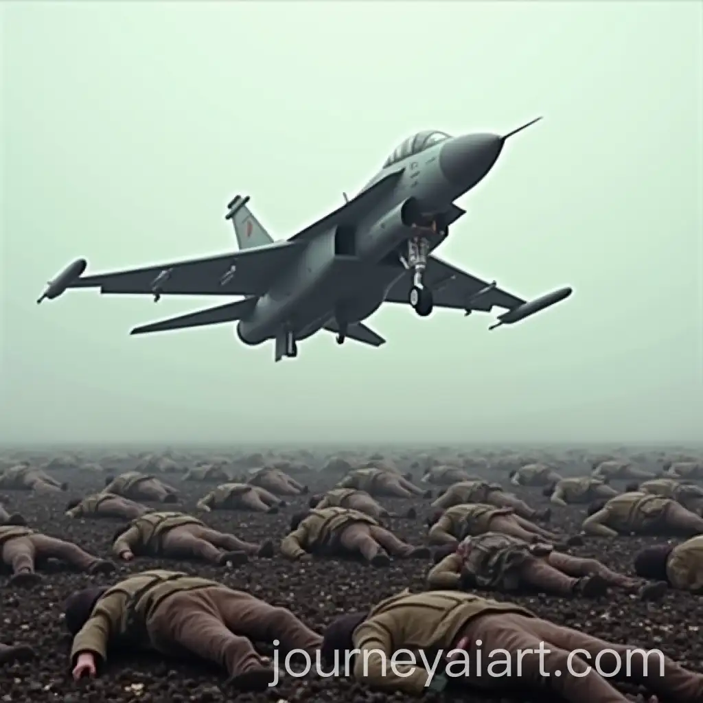 MiG29-Flying-Over-Fallen-Russian-Soldiers-in-Field