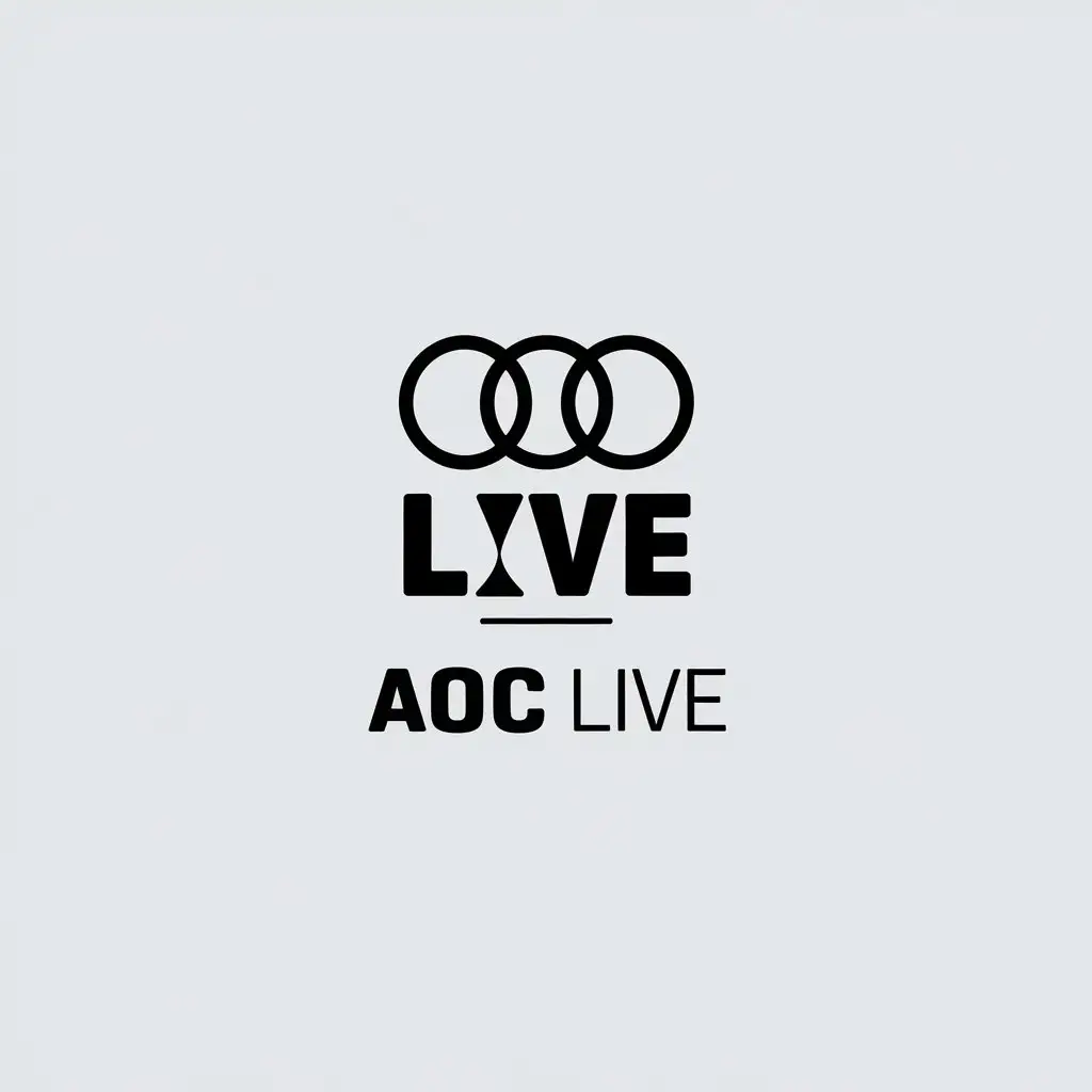 a vector logo design,with the text "AoC LIVE", main symbol:Audis Youth League,Minimalistic,be used in Retail industry,clear background