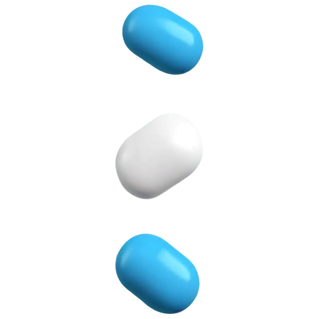 Blue-and-White-Pill-PNG-Image-Realistic-3D-Isolated-on-Transparent-Background-for-Versatile-Usage