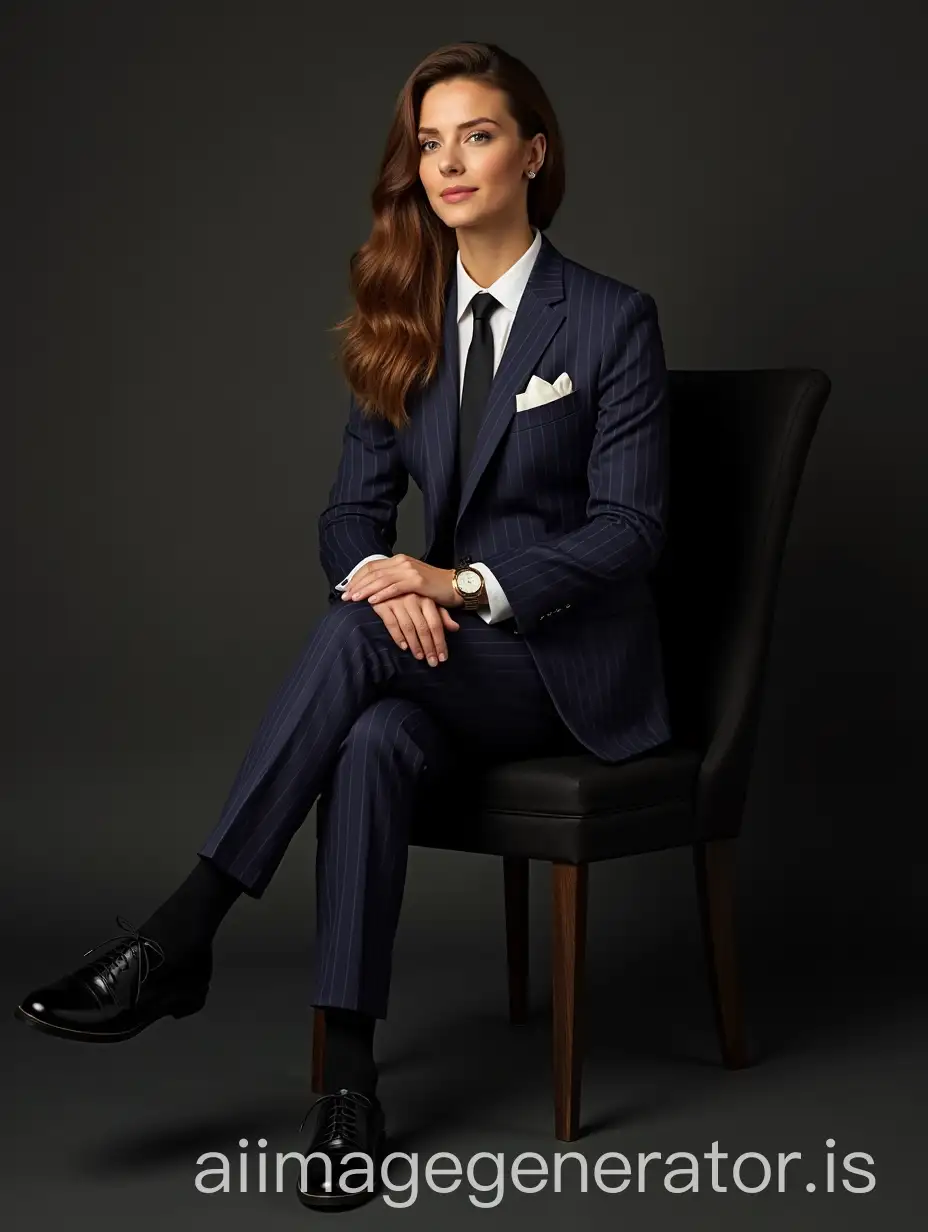 Elegant-Female-TV-Actress-in-Mens-Suit-and-Oxford-Shoes