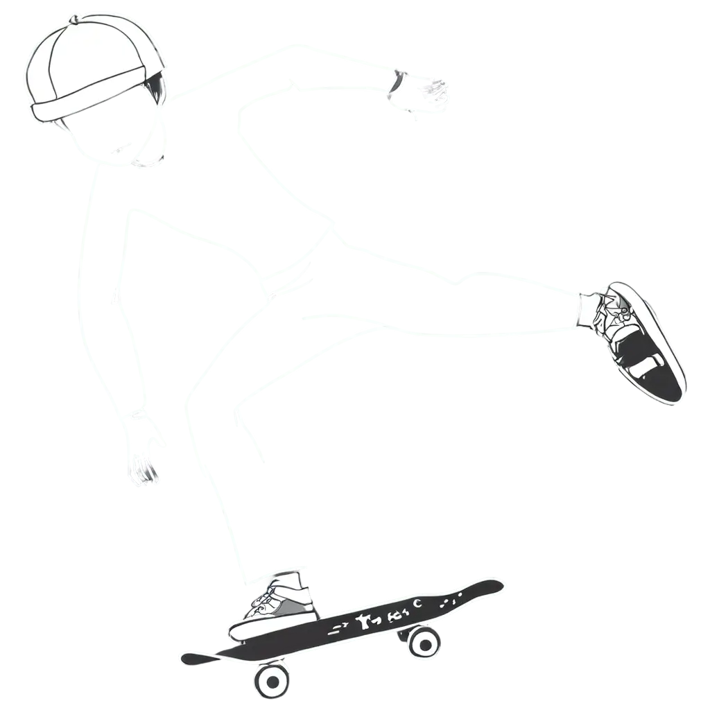 Dynamic-PNG-Image-of-a-Child-Freestyling-on-a-Skateboard-Sketch-Style