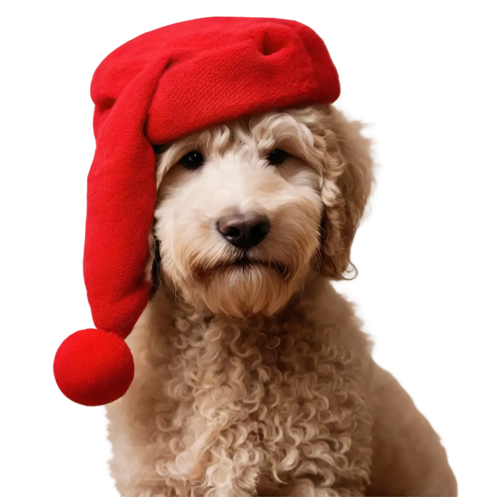 Goldendoodle-with-Red-Hat-PNG-Playful-and-Adorable-Image-Creation